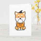 ハロウィン　お菓子かぼうし カード (黄色い花)