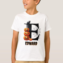ハロウィン お菓子ください イーシャツ カワイイイニシャル Tシャツ