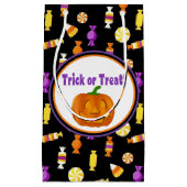 ハロウィン お菓子のパターン ペーパー スモールペーパーバッグ (正面)