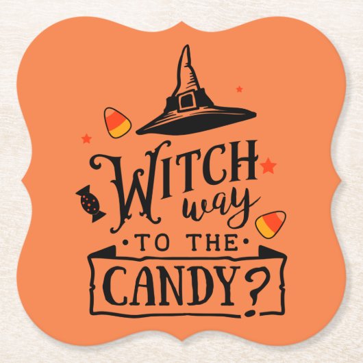 ハロウィン お菓子への道案内 ペーパーコースター (正面)