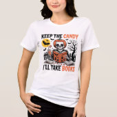 ハロウィン お菓子より本 トライブレンドTシャツ (正面)
