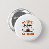 ハロウィン お菓子をあげるだけ ゴースト犬 面白い 缶バッジ (正面&裏面)