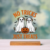 ハロウィン お菓子をあげる ゴースト犬 面白い お化け アクリルサイン (ニュートラル)