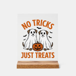 ハロウィン お菓子をあげる ゴースト犬 面白い お化け アクリルサイン