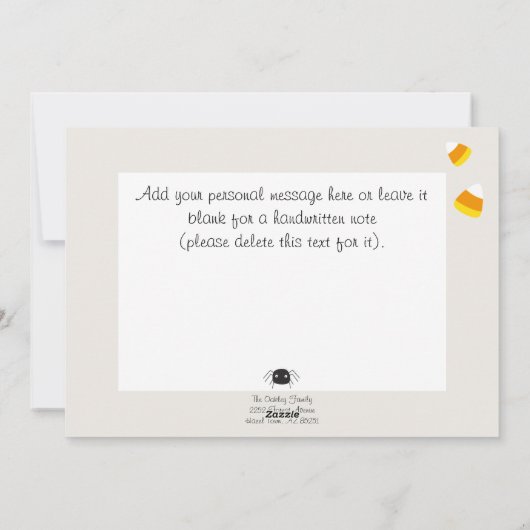 ハロウィン 「お菓子をくれなきゃイタズラしちゃう」 カスタム写真 シーズンカード (裏面)