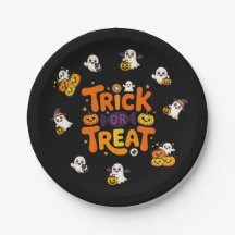 ハロウィン お菓子をくれなきゃイタズラするぞ ペーパープレート