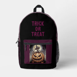 ハロウィン、お菓子をくれなきゃイタズラ プリントバックパック