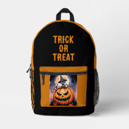 ハロウィン、お菓子をくれなきゃイタズラ プリントバックパック