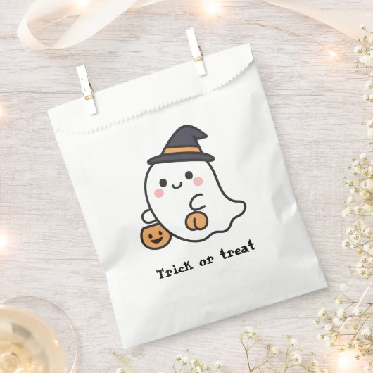 ハロウィン お菓子袋 かわいいおばけ フェイバーバッグ (クリップ留めされた状態)