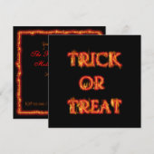 ハロウィン+お菓子+もらえるかな？+ファイヤーパーティーの招待状 招待状 (正面/裏面)