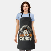 ハロウィン お菓子 ゴースト カボチャ デザイン エプロン (着用した状態)