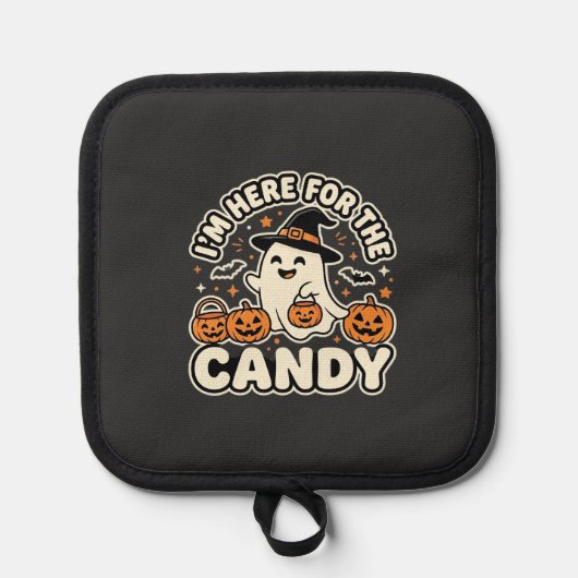 ハロウィン お菓子 ゴースト カボチャ デザイン 鍋敷き (正面)