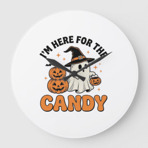 ハロウィン お菓子 ゴースト パンプキン ヴィンテージ おもしろデザイン ラージ壁時計