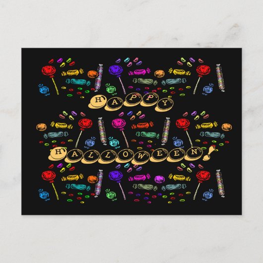 ハロウィン お菓子 デザイン ポストカード (正面)