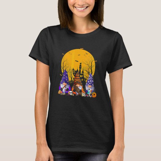 ハロウィン お菓子 トウモロコシ カボチャ 3人のノーム Tシャツ (正面)