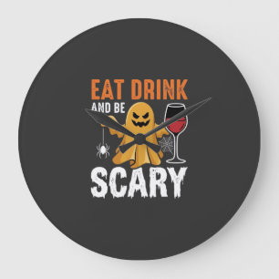 ハロウィン お菓子 パーティー スケアリー ゴースト デザイン_1 ラージ壁時計
