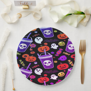 ハロウィン お菓子 幽霊 キャンディ スイーツ ペーパープレート