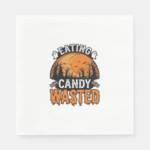 ハロウィン お菓子 無駄 ビンテージ スプーキー Tシャツ デザイン スタンダードランチョンナプキン