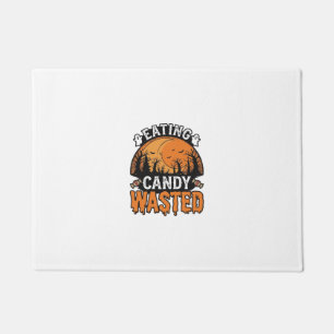 ハロウィン お菓子 無駄 ビンテージ スプーキー Tシャツ デザイン ドアマット