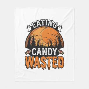 ハロウィン お菓子 無駄 ビンテージ スプーキー Tシャツ デザイン フリースブランケット