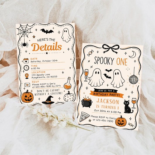 ハロウィン お誕生日おめでとう スプーキー ワン 招待状