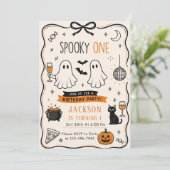 ハロウィン お誕生日おめでとう スプーキー ワン 招待状 (スタンド正面)