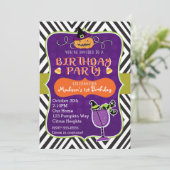 ハロウィン お誕生日パーティ モダンキュート 招待状 (スタンド正面)
