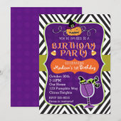ハロウィン お誕生日パーティ モダンキュート 招待状 (正面/裏面)