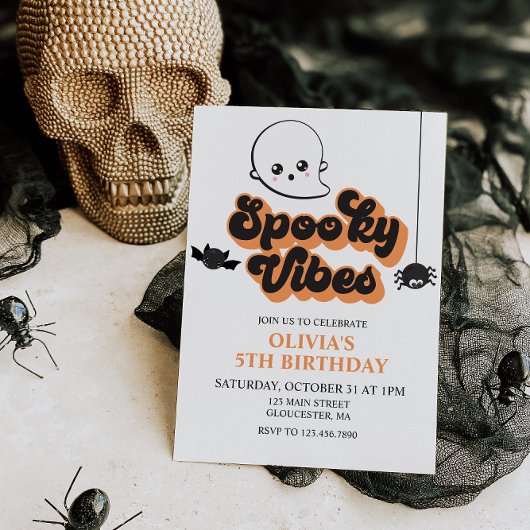 ハロウィン お誕生日会 インビテーション Spooky Vibes