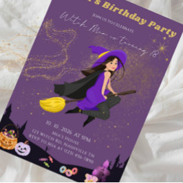 ハロウィン お誕生日会 魔女のバースデーパーティー 少女の誕生日 招待状