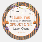 ハロウィン お誕生日 スプークタクラステッカー ラウンドシール (正面)