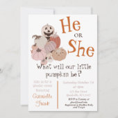 ハロウィン かぼちゃの性別発表招待状 招待状 (正面)