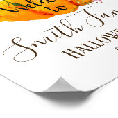 ハロウィン、かぼちゃの歓迎の看板 ポスター (角)