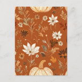 ハロウィン かぼちゃの秋のボタニカル テラコッタ ポストカード (正面)