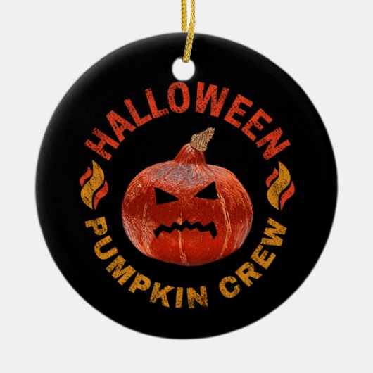 ハロウィン かぼちゃの顔 レトロ 衣装 感謝祭 セラミックオーナメント (正面)