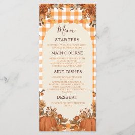 ハロウィン+かぼちゃのFriendsgivingディナーメニューカード メニュー