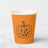 ハロウィン かぼちゃランタン 黒 オレンジ 怖い 紙コップ (裏面)