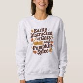 ハロウィン+かぼちゃ好きな猫 ファッションTシャツ スウェットシャツ (正面)