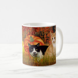 ハロウィン+かぼちゃ畑の猫 / 秋のスタイル コーヒーマグカップ