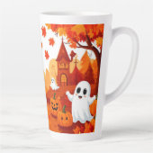 ハロウィン かぼちゃ おばけ 森 🎃 カフェラテマグ (右)