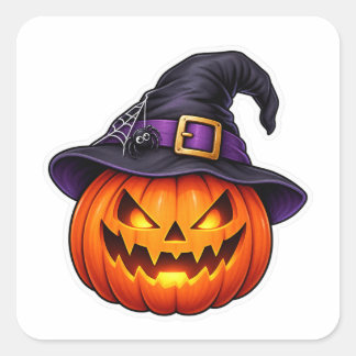 ハロウィン かぼちゃ ウィッチ ハット スクエアシール