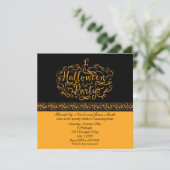 ハロウィン かぼちゃ エレガント ブラック オレンジ ご招待 招待状 (スタンド正面)