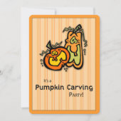 ハロウィン かぼちゃ カービング パーティーの招待状 招待状 (正面)