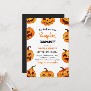 ハロウィン かぼちゃ カービング パーティー Jack O Lantern 招待状