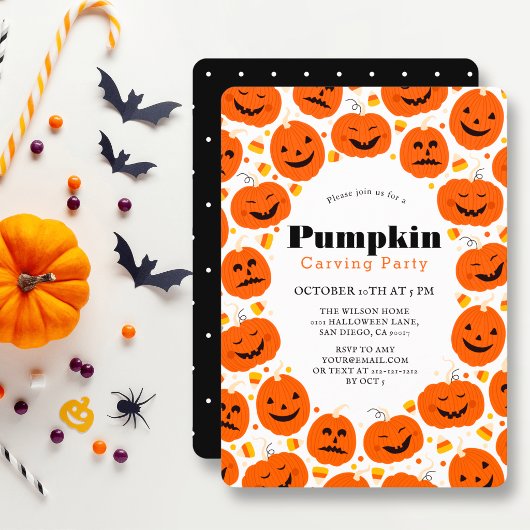 ハロウィン かぼちゃ カービング パーティ かぼちゃ 招待状