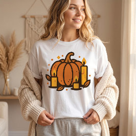 ハロウィン かぼちゃ キャンドル かわいい オートゥムン Tシャツ