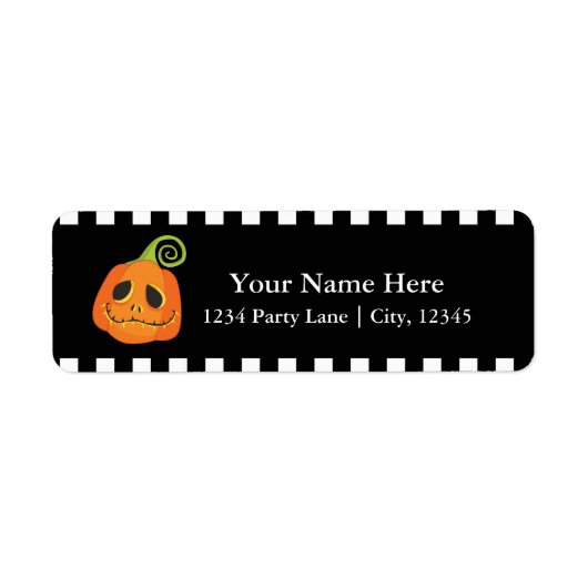 ハロウィン かぼちゃ キュート ファンシー ご招待 ラベル (正面)