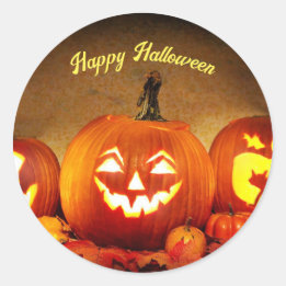 ハロウィン かぼちゃ クラシック丸型ステッカー ラウンドシール