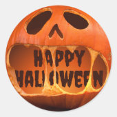 ハロウィン かぼちゃ クリーピージャックオランタン ラウンドシール (正面)