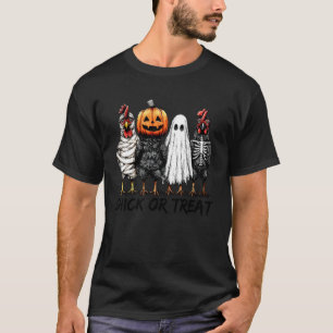 ハロウィン かぼちゃ ゴースト おばけ チキンオアトリート 面白い Tシャツ